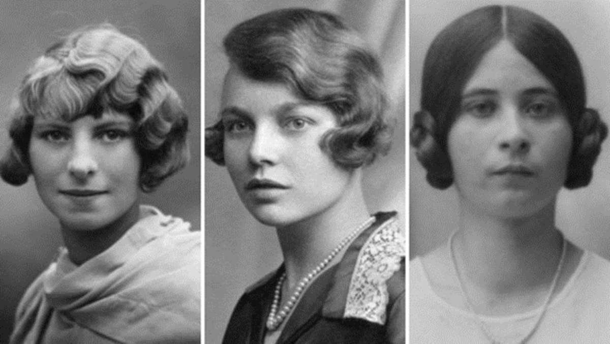The charleston bob with finger waves, the charleston bob with soft waves, and the earphone style “illusion” bob for long hair. 